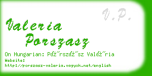 valeria porszasz business card